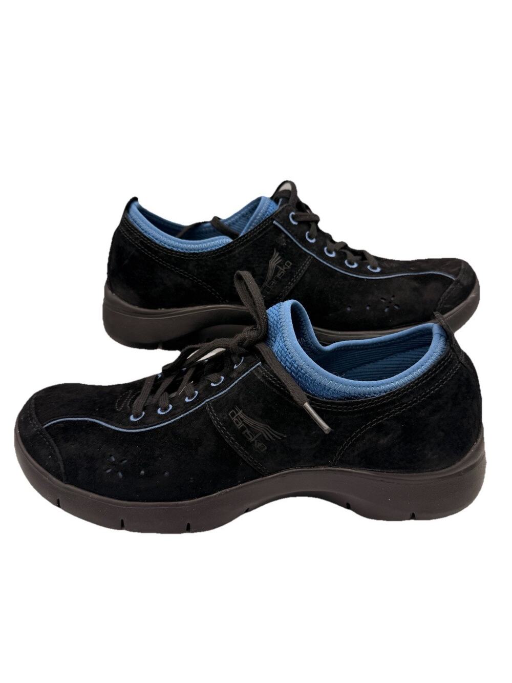 Dansko Black Suede Leather Lace Up Sporty Sneakers Women's  Size 41 /10US